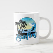 Surfen op Zee strand Grote Koffiekop (Rechts)