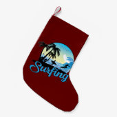 Surfen op Zee strand Kleine Kerstsok (Voorkant (Hangend))