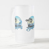 Surfen op Zee strand Matglas Bierpul (Voorkant links)
