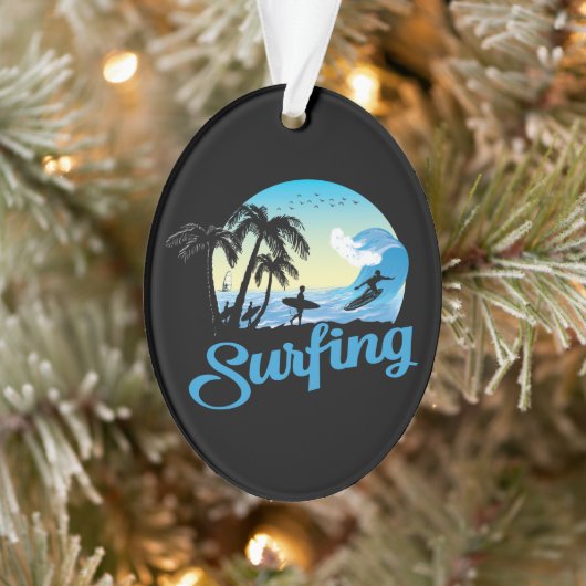 Surfen op Zee strand Ornament (Boom)