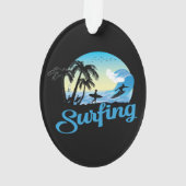 Surfen op Zee strand Ornament (achterkant)