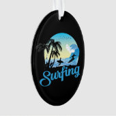 Surfen op Zee strand Ornament (voorkant)