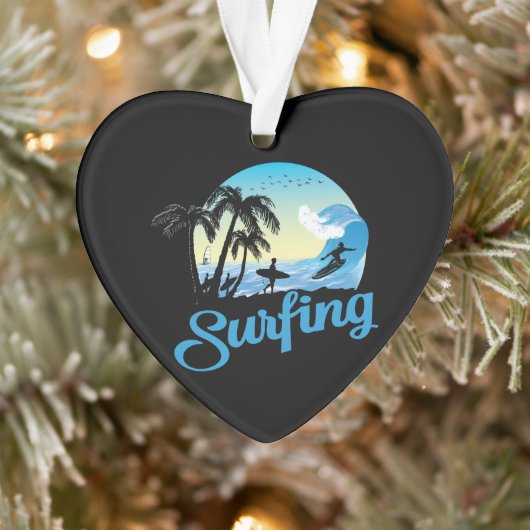 Surfen op Zee strand Ornament (Boom)