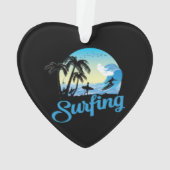 Surfen op Zee strand Ornament (achterkant)