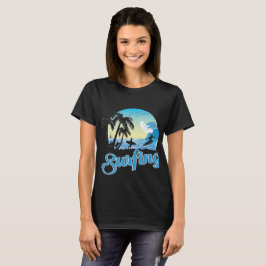 Surfen op Zee strand T-shirt