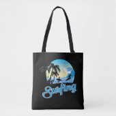 Surfen op Zee strand Tote Bag (Voorkant)