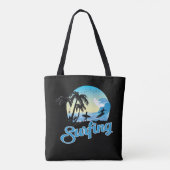 Surfen op Zee strand Tote Bag (Achterkant)