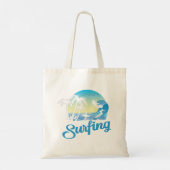 Surfen op Zee strand Tote Bag (Achterkant)