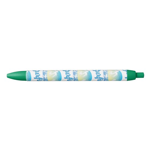 Surfen op Zee strand Zwarte Inkt Pen (Voorkant)