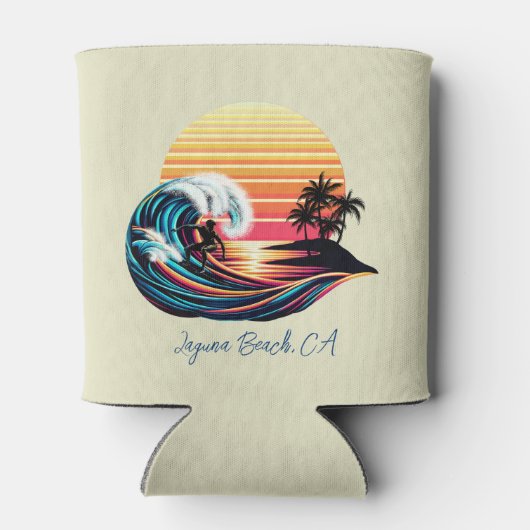 Surfen op zonsondergang blikjeskoeler (Achterkant)