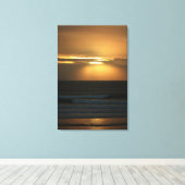 Surfen op zonsondergang canvas afdruk (Insitu (Houten vloer))