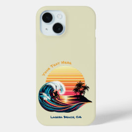 Surfen op zonsondergang iPhone 15 case