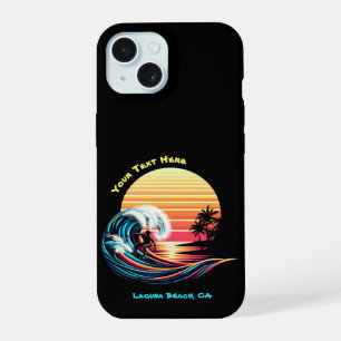 Surfen op zonsondergang iPhone 15 case