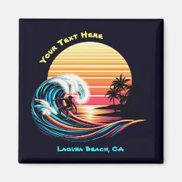 Surfen op zonsondergang magneet