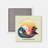 Surfen op zonsondergang magneet (Voorkant / Achterkant)