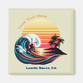 Surfen op zonsondergang magneet