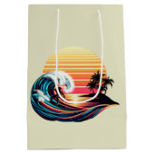 Surfen op zonsondergang medium cadeauzakje (Achterkant)