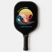 Surfen op zonsondergang pickleball paddle (Achterkant)