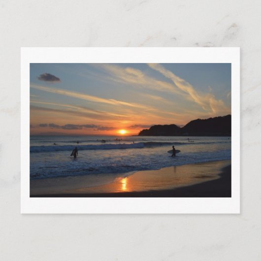 Surfen op zonsondergang: Shonan Coast, Japan Brief Briefkaart (Voorkant)