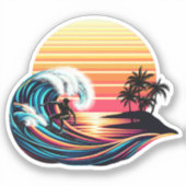 Surfen op zonsondergang sticker (Voorkant)