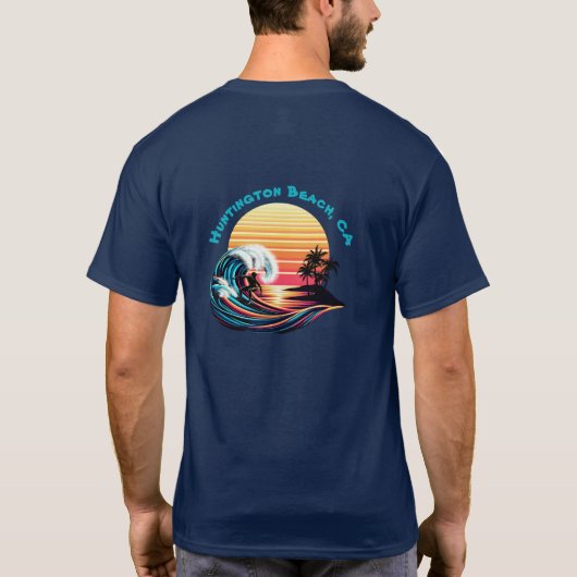 Surfen op zonsondergang t-shirt (Achterkant)