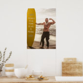 Surfen | oud sterk positief man | MOTIVATIE Poster (Keuken)