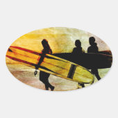 Surfen Ovale Sticker (Voorkant)