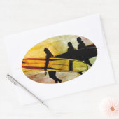 Surfen Ovale Sticker (Envelop)