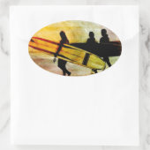 Surfen Ovale Sticker (Tas)