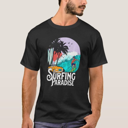 Surfen Paradise Beach Party Avontuur met golven T-shirt (Voorkant)