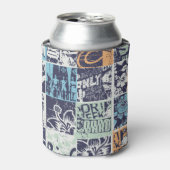 Surfen patchwork: grunge  patroon blikjeskoeler (Blikje Voorkant)