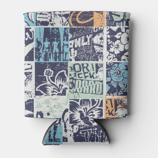 Surfen patchwork: grunge  patroon blikjeskoeler (Voorkant)