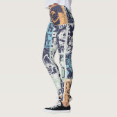 Surfen patchwork: grunge patroon leggings (Links)