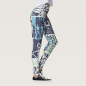 Surfen patchwork: grunge patroon leggings (Rechts)