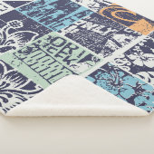 Surfen patchwork: grunge  patroon sherpa deken (3/4)