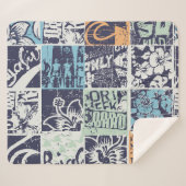 Surfen patchwork: grunge  patroon sherpa deken (Voorkant (horizontaal))