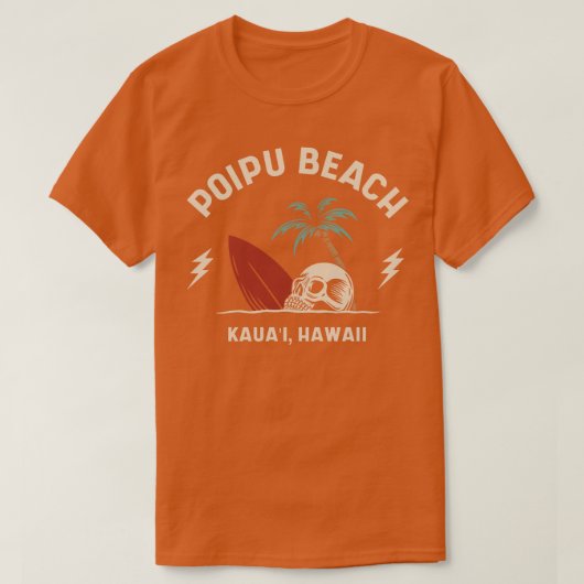  Surfen Poipu Beach Kauai Hawaii Retro Sur T-shirt (Design voorkant)