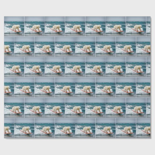 Surfen Polar Beer Cadeaupapier (Vlak)
