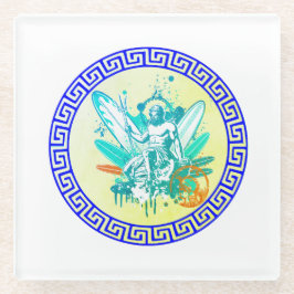 Surfen Poseidon Glazen Onderzetter