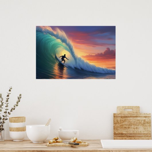 Surfen Poster (Keuken)