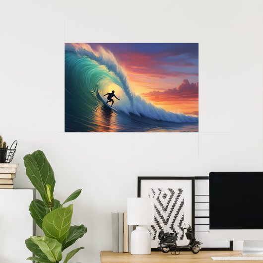 Surfen Poster (Thuiskantoor)