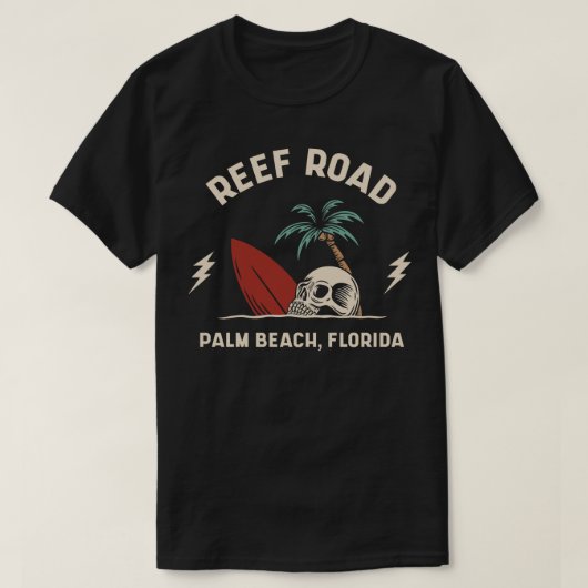  Surfen Reef Road Palm Beach Florida Retro T-shirt (Design voorkant)