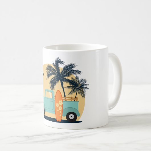 Surfen Retro Koffie Mok (Voorkant rechts)