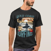 Surfen retro ontwerp Wave strand surfer surfeboard T-shirt (Voorkant)