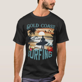 Surfen retro ontwerp Wave strand surfer surfeboard T-shirt