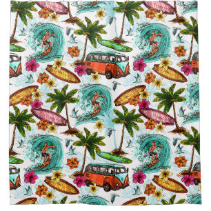 Surfen/Retro van Douchegordijn