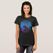 Surfen Retro Vaporwave Surfboarder Waves Ocean Su T-shirt (Voorkant volledig)