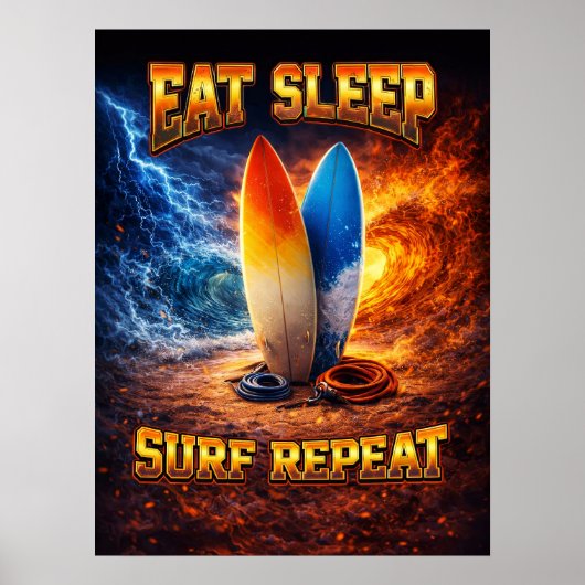 Surfen Retro Vintage Bootleg Poster (Voorkant)