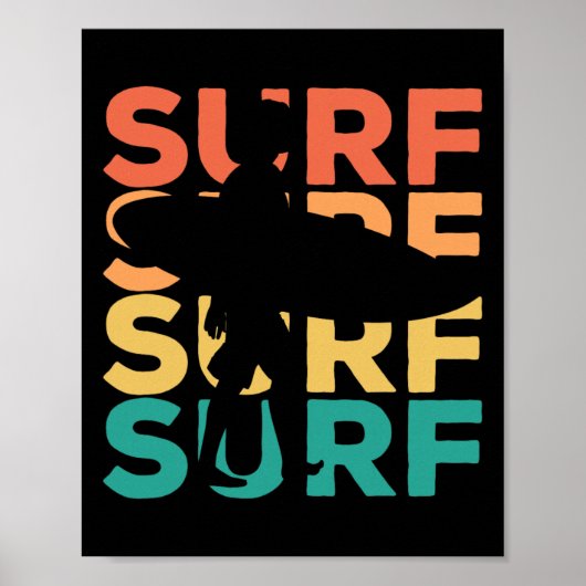 Surfen - Retro Vintage Surfen - Surfer Poster (Voorkant)