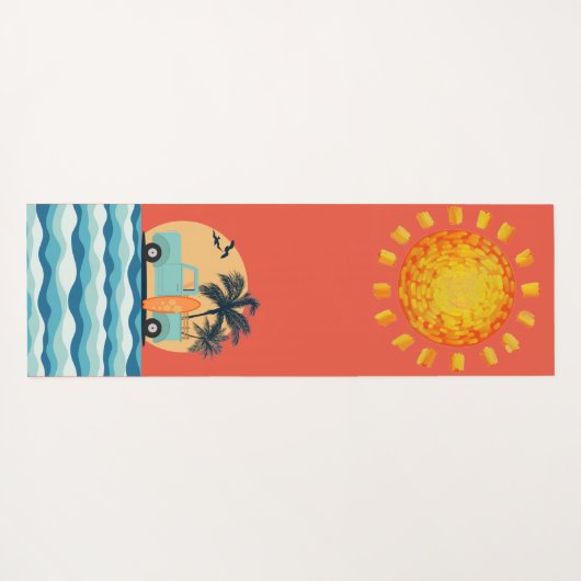 Surfen Retro Yoga Mat (Achterkant (horizontaal))